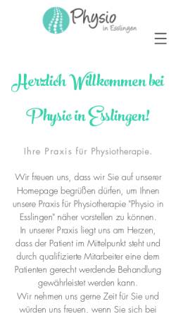 Vorschau der mobilen Webseite www.physio-in-esslingen.de, Physio in Esslingen - Irene Clement und Sébastien Fournereau