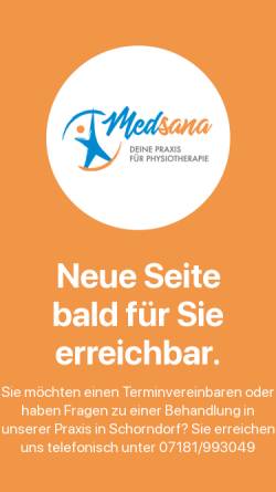 Vorschau der mobilen Webseite www.medsana.de, Medsana - Ihre Praxis für Physiotherapie
