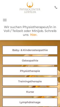Vorschau der mobilen Webseite www.physiocenter-loeffler.de, Physiocenter Löffler