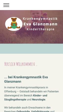 Vorschau der mobilen Webseite www.kinder-physiotherapie-offenburg-eva-glanzmann.de, Krankengymnastik Eva Glanzmann - Kindertherapie