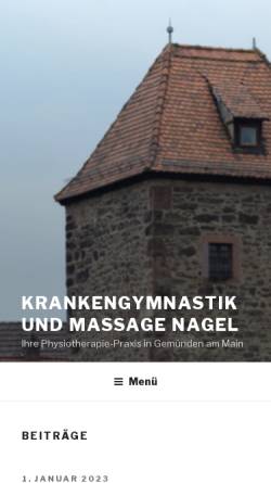 Vorschau der mobilen Webseite krankengymnastik-gemuenden.de, Praxis für Krankengymnastik und Massage Mark Nagel