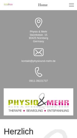 Vorschau der mobilen Webseite www.physiound-mehr.de, Physio & Mehr