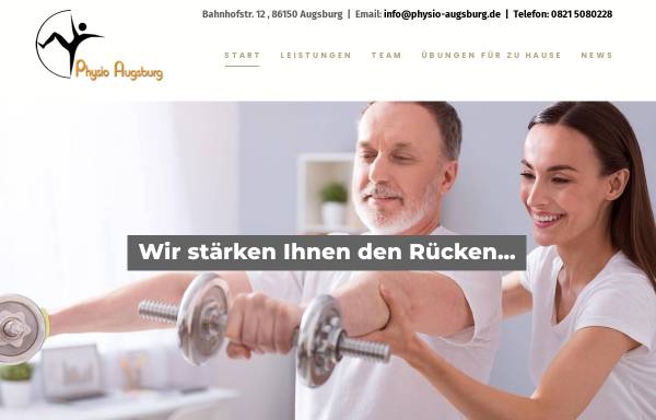 Vorschau von physio-augsburg.de, Praxis für Krankengymnastik, Physiotherapie und Wellness Brigitta Finke