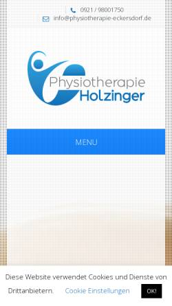 Vorschau der mobilen Webseite www.physiotherapie-eckersdorf.de, Physiotherapie Holzinger