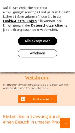 Vorschau der mobilen Webseite physiotherapie-veitsbronn.de, Physiotherapie Veitsbronn
