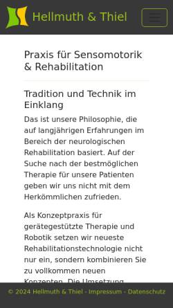 Vorschau der mobilen Webseite www.hellmuth-thiel.de, Hellmuth und Thiel Praxis für Sensomotorik und Rehabilitation GmbH in Potsdam