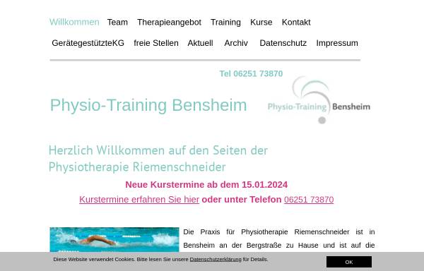 Vorschau von www.physio-training.de, Physio-Training Bensheim