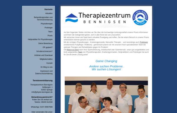 Vorschau von www.physio-bennigsen.de, Therapiezentrum Bennigsen