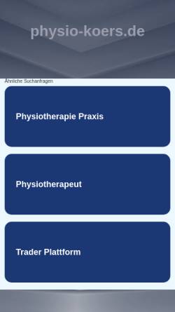 Vorschau der mobilen Webseite www.physio-koers.de, Physiotherapie Alona Koers