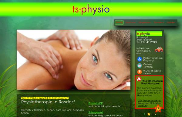 Vorschau von www.tunds-physio.de, T+S Physio