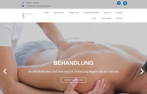 Vorschau von www.herrschaft-vogelsang.de, Praxis für Physiotherapie Herrschaft und Vogelsang