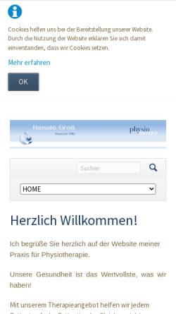 Vorschau der mobilen Webseite www.physiotherapie-landstuhl.de, Praxis für Physiotherapie Renate Groß