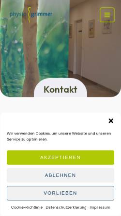 Vorschau der mobilen Webseite www.physio-grimmer.at, Physio Grimmer