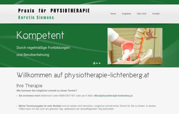 Vorschau von www.physiotherapie-lichtenberg.at, Praxis für Physiotherapie - Kerstin Siemens