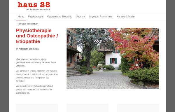 Vorschau von www.physiotherapie-haus28.ch, Physiotherapie – Haus 28