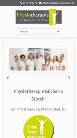 Vorschau der mobilen Webseite www.physiotherapie-altdorf.ch, Physiotherapie Bücher und Storchi
