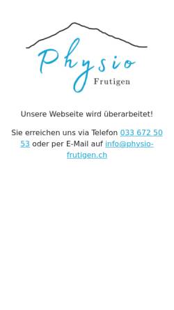Vorschau der mobilen Webseite www.physio-frutigen.ch, Physiotherapie Fit4Life