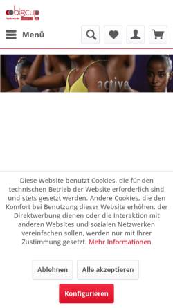 Vorschau der mobilen Webseite www.bigcup.de, BigCupDessous