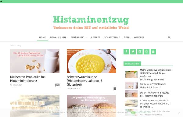 Vorschau von histaminentzug.de, Histaminentzug