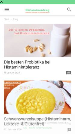Vorschau der mobilen Webseite histaminentzug.de, Histaminentzug
