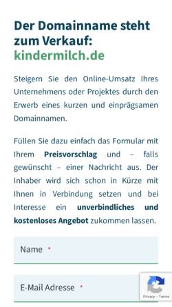 Vorschau der mobilen Webseite www.kindermilch.de, Kindermilch.de