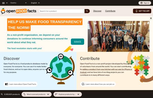 Vorschau von www.openfoodfacts.org, Open Food Facts