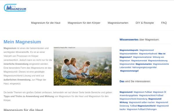 Vorschau von www.mein-magnesium.de, Mein Magnesium