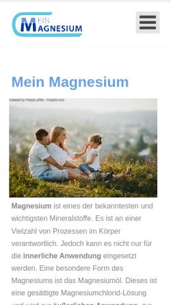 Vorschau der mobilen Webseite www.mein-magnesium.de, Mein Magnesium