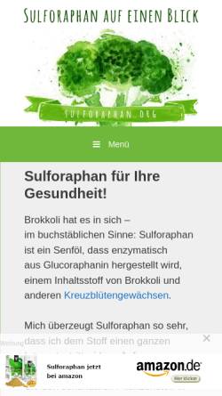 Vorschau der mobilen Webseite www.sulforaphan.org, Sulforaphan auf einen Blick