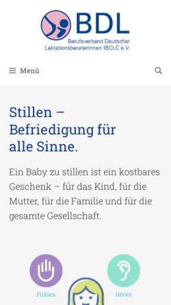 Vorschau der mobilen Webseite www.bdl-stillen.de, Berufsverband Deutscher Laktationsberaterinnen IBCLC e. V