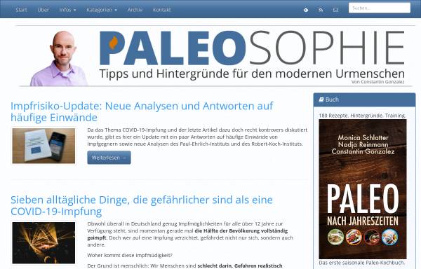 Vorschau von blog.paleosophie.de, Paleosophie – Tipps und Hintergründe für den modernen Urmenschen