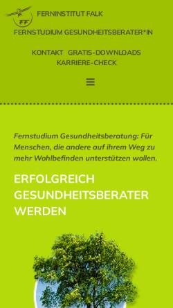 Vorschau der mobilen Webseite www.gesundheits-ausbildung.de, Ferninstitut Falk