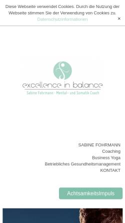 Vorschau der mobilen Webseite www.sabine-fohrmann.de, Sabine Fohrmann - Mental- und Somatik Coach