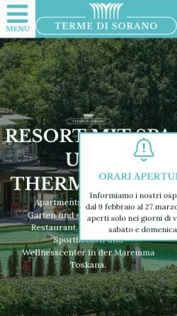 Vorschau der mobilen Webseite www.termedisorano.it, Terme di Sorano