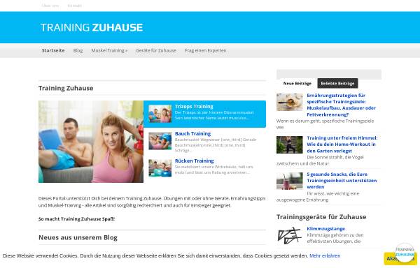 Vorschau von www.trainingzuhause.de, Training Zuhause