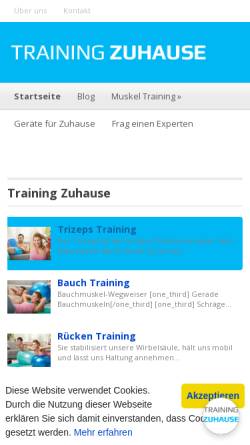 Vorschau der mobilen Webseite www.trainingzuhause.de, Training Zuhause