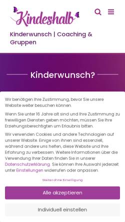 Vorschau der mobilen Webseite www.kindeshalb.de, Kindeshalb: Der Blog für Frauen mit Kinderwunsch