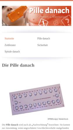Vorschau der mobilen Webseite www.pille-danach-ratgeber.de, Pille danach