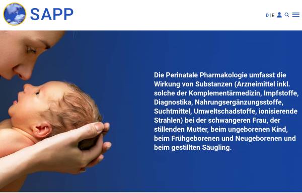 Vorschau von www.sappinfo.ch, Schweizerische Arbeitsgemeinschaft für Perinatale Pharmakologie SAPP