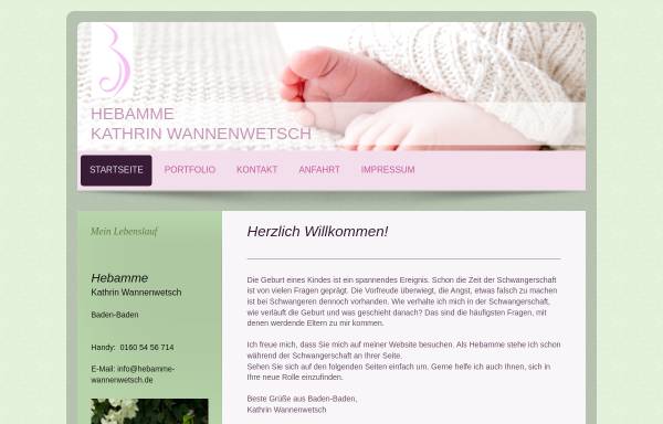 Vorschau von www.hebamme-wannenwetsch.de, Wannenwetsch, Kathrin