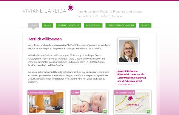 Vorschau von www.hebammen-gesundheit-lareida.ch, Hebammenpraxis Viviane Lareida