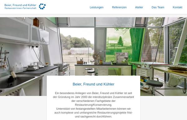 Vorschau von www.xn--beier-freund-khler-z6b.de, Restauratorinnen Partnerschaft - Beier, Freund und Kühler