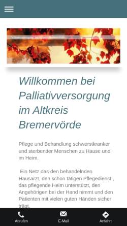 Vorschau der mobilen Webseite www.palliativnetz-brv.de, Palliativversorgung im Altkreis Bremervörde - PViAB GbR