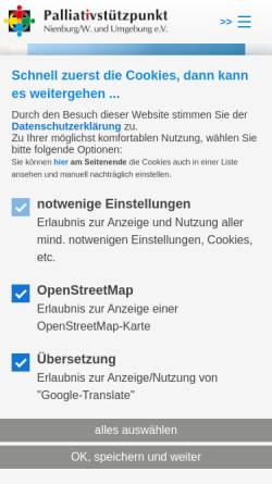 Vorschau der mobilen Webseite palliativ-nienburg.de, Palliativstützpunkt Nienburg/W. und Umgebung e.V.