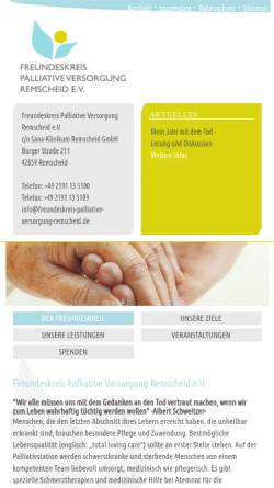 Vorschau der mobilen Webseite freundeskreis-palliative-versorgung-remscheid.de, Freundeskreis Palliative Versorgung Remscheid e.V.