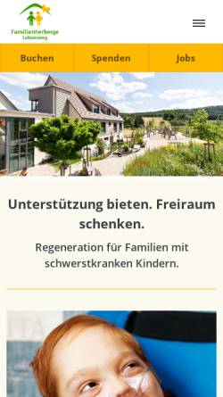 Vorschau der mobilen Webseite familienherberge-lebensweg.de, Familienherberge Lebensweg