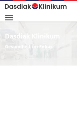 Vorschau der mobilen Webseite www.dasdiak-klinikum.de, Diakonie-Klinikum Schwäbisch Hall gGmbH