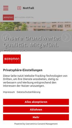 Vorschau der mobilen Webseite www.bergmanclinics-mathildenhospital.de, Bergman Deutsche Klinik Büdingen GmbH