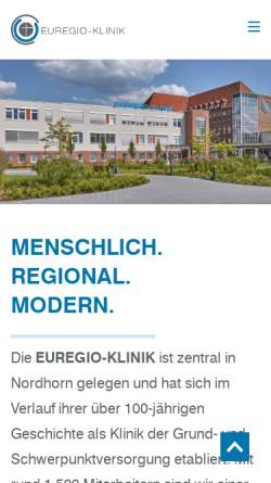 Vorschau der mobilen Webseite www.euregio-klinik.de, Euregio-Klinik Grafschaft Bentheim Holding GmbH