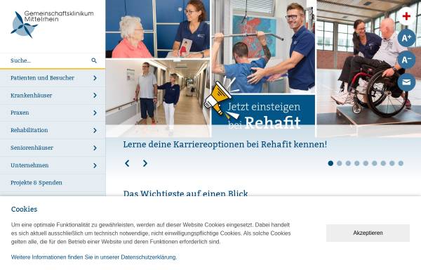 Vorschau von www.gk.de, Gemeinschaftsklinikum Mittelrhein